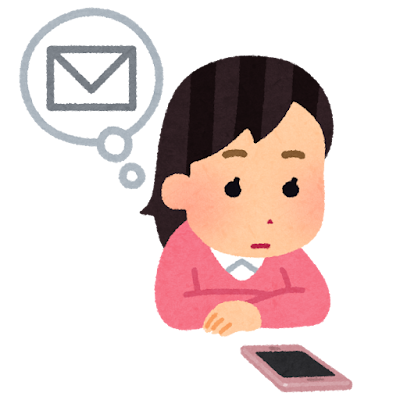 メールを待っている人のイラスト