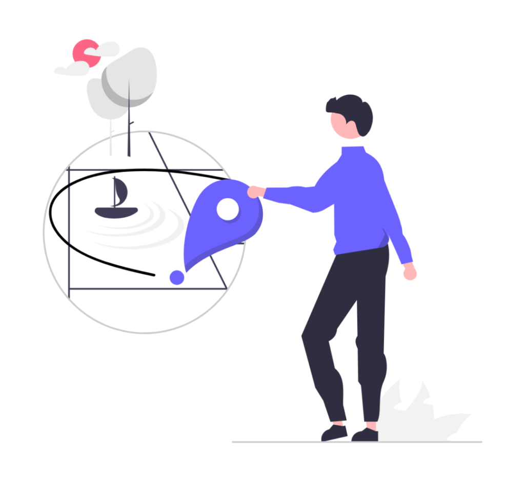 地図を作成する人のイラスト