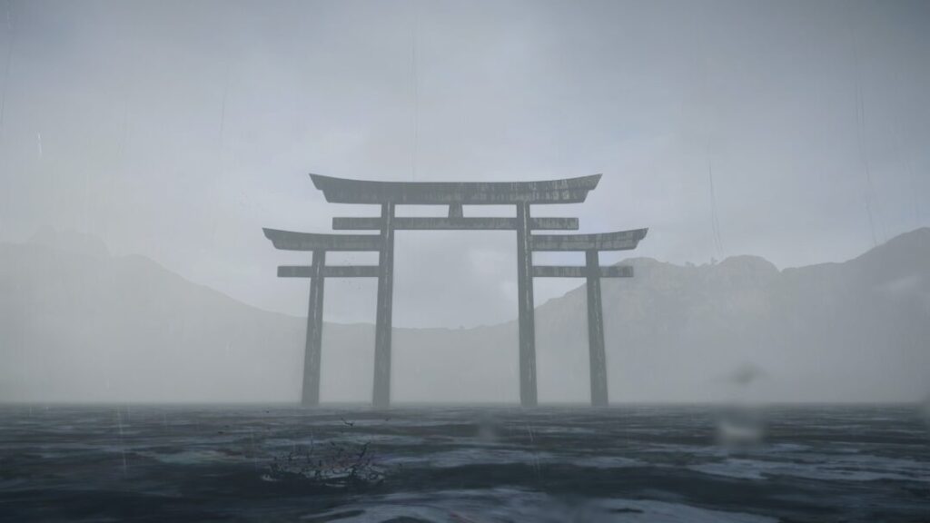 タール湖の真ん中にある鳥居での撮影【デススト2 / デスストランディング2 / Death Stranding2】