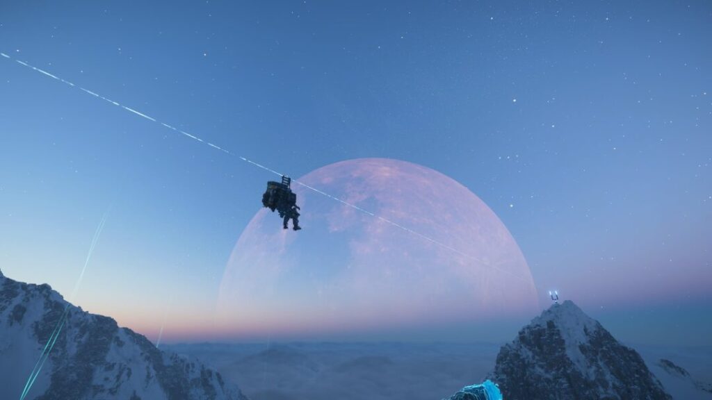 夕焼けのスーパームーンを雪山で【デススト2 / デスストランディング2 / Death Stranding2】
